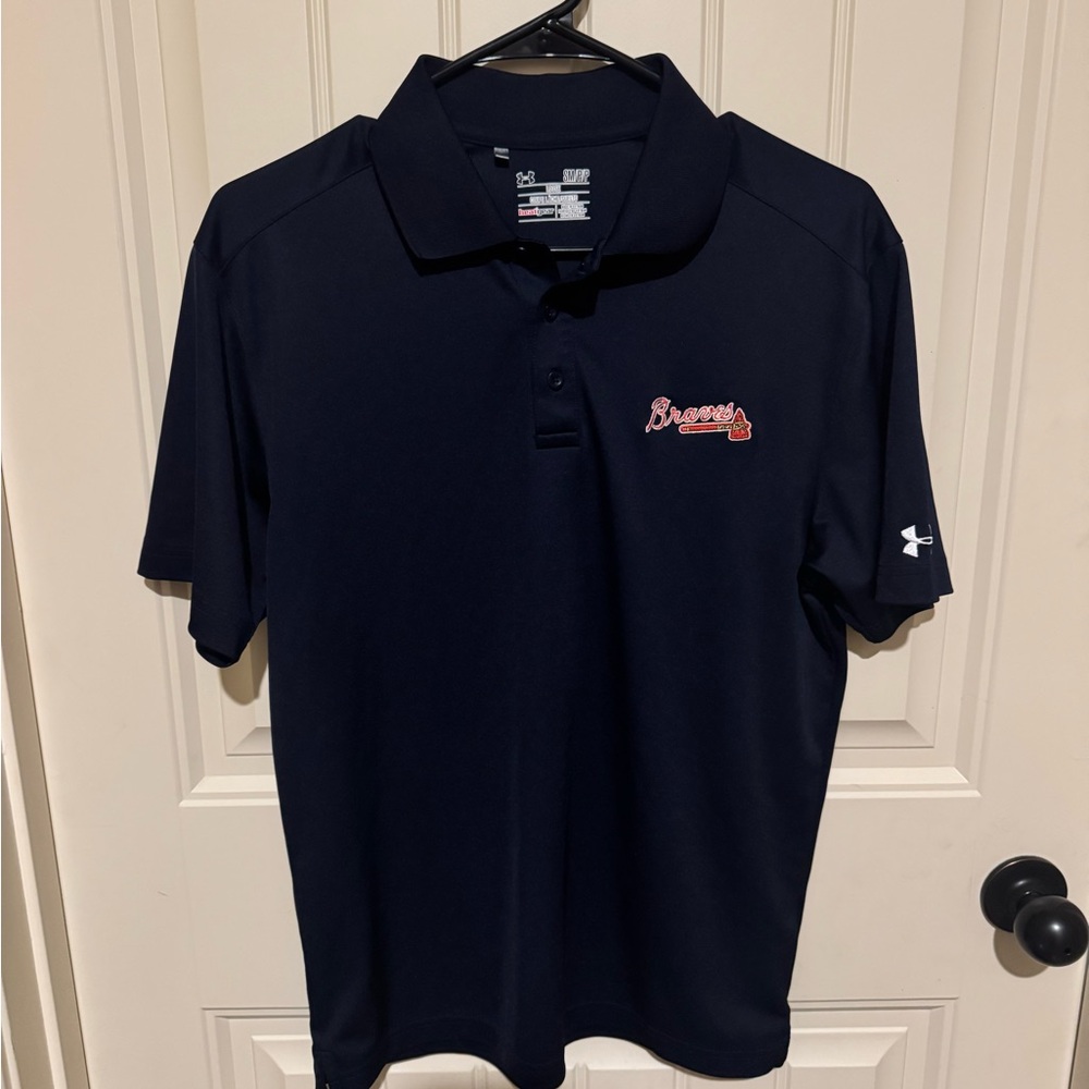 Under Armour Atlanta Braves Navy Polo
